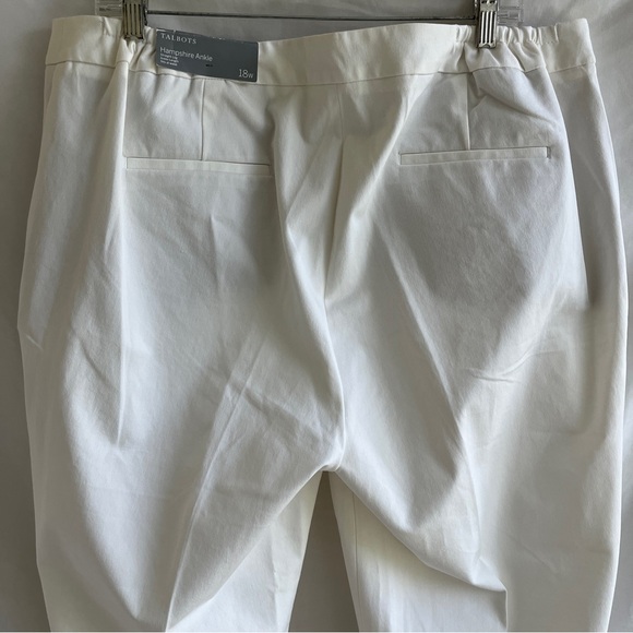 Talbots Hampshire Ankle straight leg sits at waist white trousers, Size 18W, NWT - Picture 5 of 11